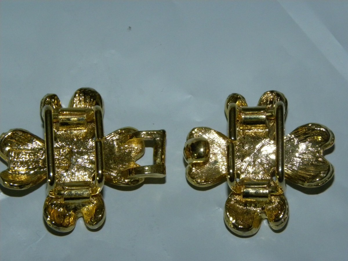 Vintage Signed Jeanne Bouchever 1981 Gold Tone Floral Belt 