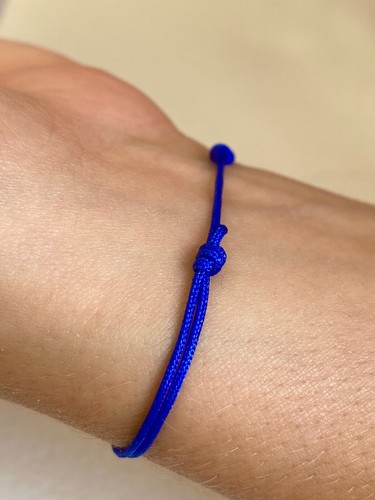 Blue cord adjustable bracelet men string waterproof minimal jewelry women gift - Picture 7 of 7