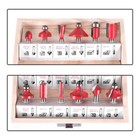 Red 12PCS Router Bit Set 1/2in TCT Shank Straight Cutter Tungsten Carbide Tipped