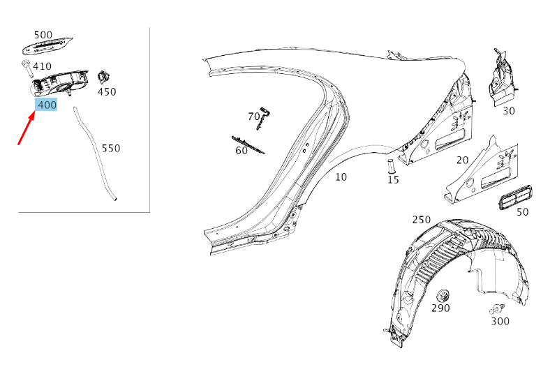 MERCEDES-BENZ CLS C257 Fuel Tank Filler Recess A2576300000