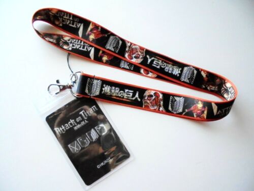 Attack On Titan AOT Lanyard Keychain Neck Strap w/ ID Card Holder A New - Picture 3 of 4
