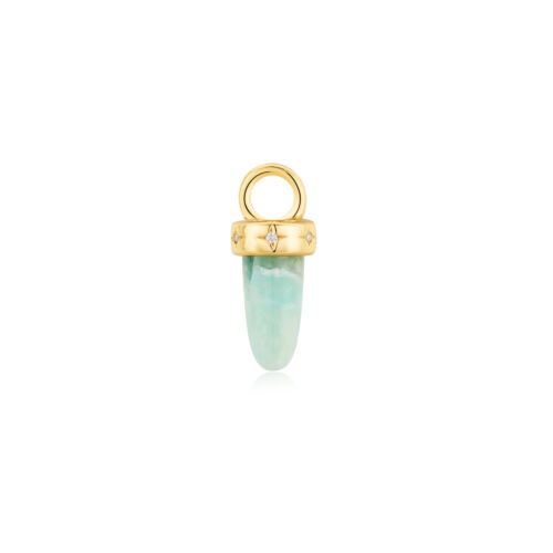 Ania Haie Amazonite Drop Earring Charm Gold-Plated Sterling Silver - Picture 1 of 2