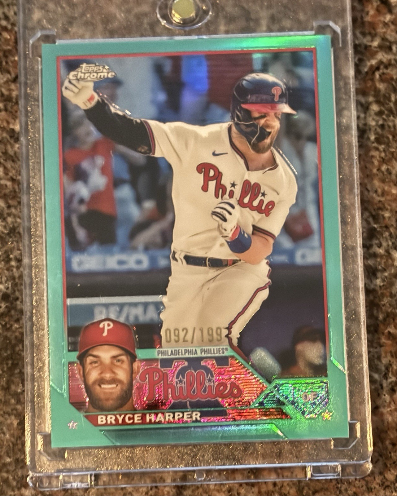 2023 Topps Chrome - Bryce Harper #3 Aqua Refractor /199