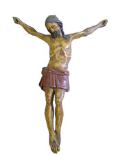 RELIGIONE ARTE SACRA  VECCHIO CROCEFISSO CROCIFISSO LEGNO INTAGLIATO CRISTO GESU