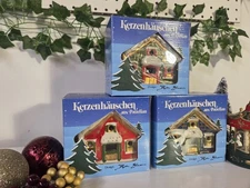 Marco Polo Porcelain Candle House Tea Light/Votive Holder Set of 3