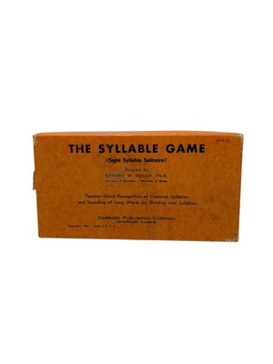 1948 THE SYLLABLE GAME by Edward Dolch GARRARD Publishing Vintage