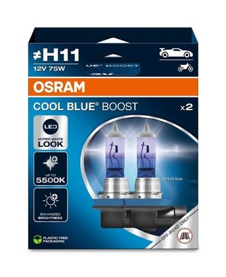 OSRAM  H11 12V 75W Auto-Halgen-Lampen COOL BLUE BOOST 5500K HYPER WHITE LOOK x2