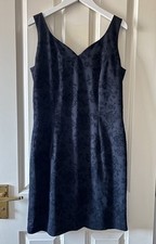 Vintage St Michael Dress M&S Black Floral Detail Occasional Womens UK 14 EU 38