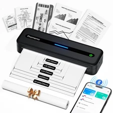 Phomemo Portable Printers Wireless for Travel, Inkless Portable Thermal Print...