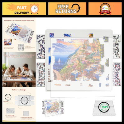 Lightweight 1000-Piece Rotating Puzzle Board with 4 Drawers & Cover - 360° Spinn