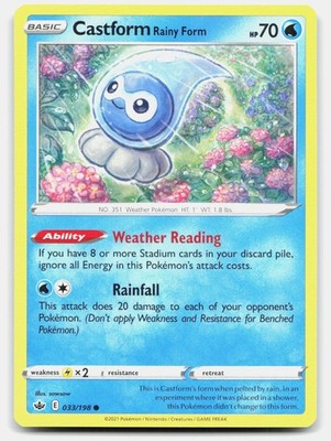 Castform Rainy Form 033/198 Common Chilling Reign Pokemon Near Mint