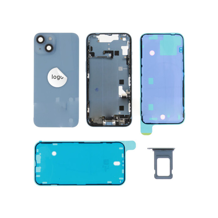 Original Cache Batterie Grade A Bleu Pulled Reconditionné pour iPhone 14
