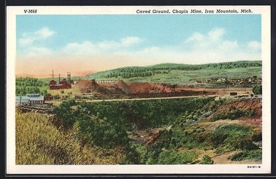 Ansichtskarte Iron Mountain, MI, Chapin Mine, Caved Ground 