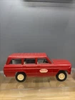 Vintage 1960's Tonka Red Jeep Wagoneer Pressed Steel Toy Truck
