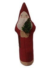 Handmade Primitive Rustic Santa Claus doll Medium 12" fabric