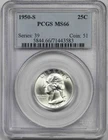 1950-S 25C PCGS MS 66 (White) Washington Silver Quarter