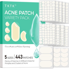 TKTK 443 Count Pimple Patches for Face, Hydrocolloid Acne Patch Bulk, Acne Stick