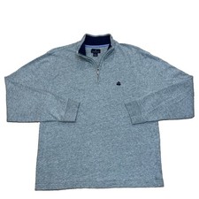 BROOKS BROTHERS MEN'S Large PULLOVER SWEATSHIRT 1/4 Zip Chest Logo