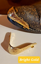 New Western Cowboy Boot Tips Toe Plates Guards for Pointy Toed Boots Bright Gold