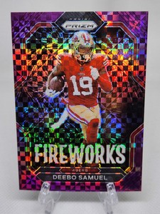 2022 Panini Prizm Football Fireworks Purple Power Prizm Deebo Samuel /49 - 49ers