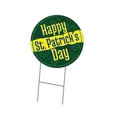 Corrugated Plastic Sign with Double Sided Image 24" Circular - Happy St