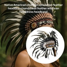 Indian Headdress Hair Band Decorative Headband for Cosplay Dance Fancy Dress