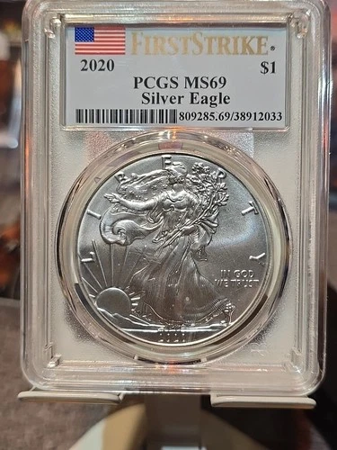 2020 American Silver Eagle PCGS MS69 First Strike American Flag