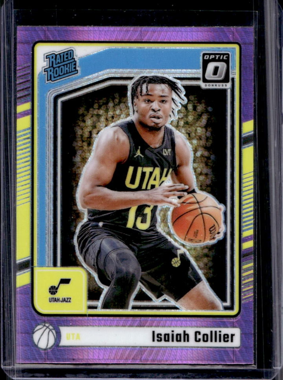 2024-25 Donruss Optic Isaiah Collier Hyper Pink Prizm RC Rated Rookie #295