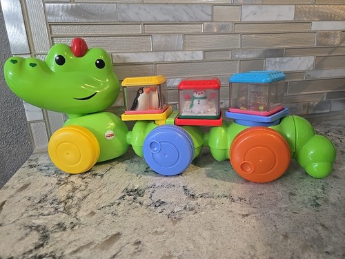Fisher Price Silly Safari Crawl Around Croc Ages 6+ Mo W/ Vintage Peek A Boo Box