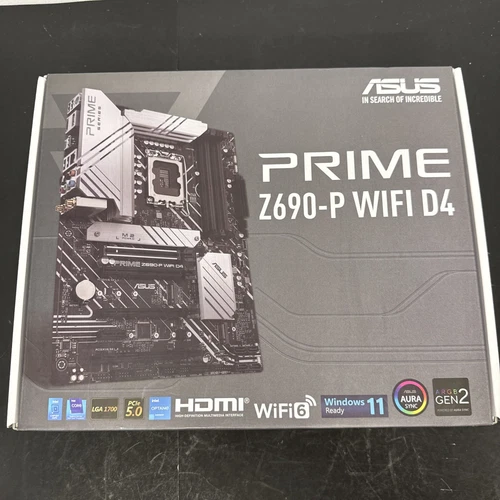 ASUS PRIME Z690-P WIFI D4 Motherboard LGA1700, Windows 11 Ready- New Sealed