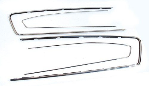 1964 - 1966 Mustang Deluxe PONY Door Panels 4 pc Stainless Steel Molding Set - Picture 2 of 11