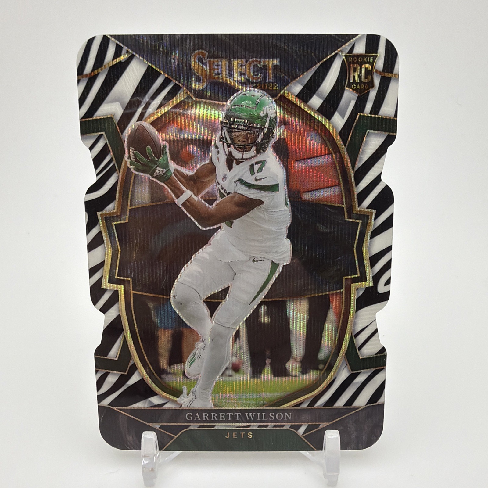 2022 Panini Select - Concourse Garrett Wilson #88 Zebra Prizm Die-Cut (RC)