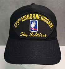 vtg Sky Soldiers hat 173rd Airborne Brigade hat black patch cap Made in USA