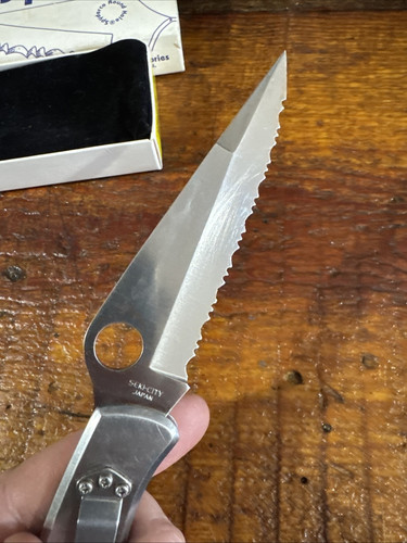 Spyderco Police C07S Stainless Steel Full Serrated Folding Knife. With Box Ats55 - Picture 10 of 15