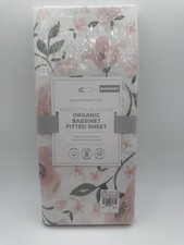 Pottery Barn Kids Meredith Allover Floral Organic Bassinet Fitted Sheet Pink New