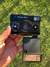 Meter Works Near MINT Rollei 35 S Black Sonnar 40mm F2.8 w/Flash From JAPAN