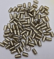 102pc Lampwork Glass Beads; Large Tube; Silver w/ Silver Foil; CLEARANCE; BULK