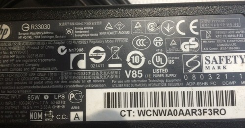 D’occasion Chargeur alimentation adaptateur pour ordinateur HP - Photo 2/3