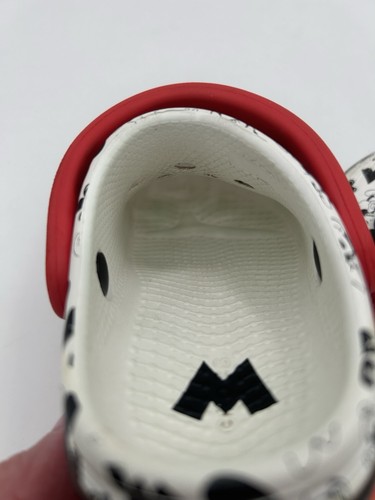 Zoccoli slip on Crocs bambino taglia 7 Topolino e Minnie rosso nero bianco - Foto 14 di 14