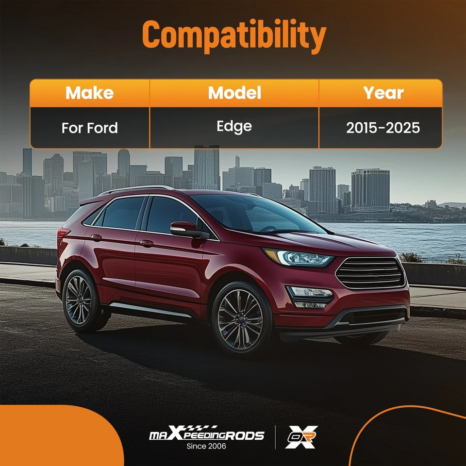 Tapetes forros únicos negros TPE aptos para Ford Edge para todo tipo de clima 2015-2024 2025 Foto 3 de 4