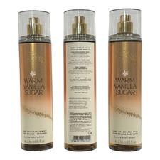Bath Body Works WARM VANILLA SUGAR Fine Fragrance Mist 8 oz 3-PACK