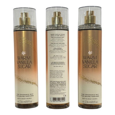 Bath & Body Works WARM VANILLA SUGAR Fine Fragrance Mist 8 oz (3-PACK)