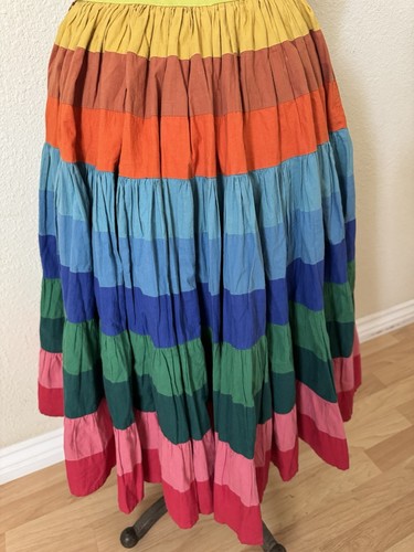 Vintage 50s 60s Rainbow Stripe Full Swing Skirt As Is Please Read - Picture 11 of 11