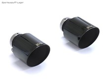 Remus Endrohrsatz schwarz 2x115mm scharfkantig abgeschrägt gelasertes Logo