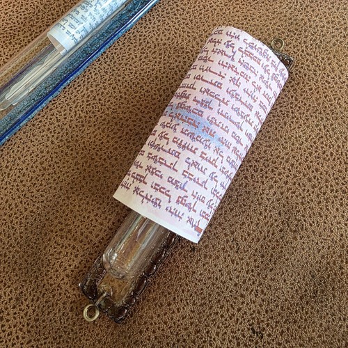 Jüdische Mezuzah Glasvitrinen mit Glasstopfen mit Rollen schöne Tür Mezuza  - Bild 10 von 16