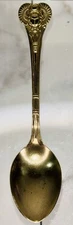 Vtg Brass Scarab Spoon Am A Rogers Oneida Ltd Egypt 1909 Scarab Demitasse 4.5” 