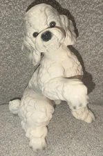 Vintage White/Gray Ceramic Poodle By Goebel 12” Tall Dog Figure Great Condition!