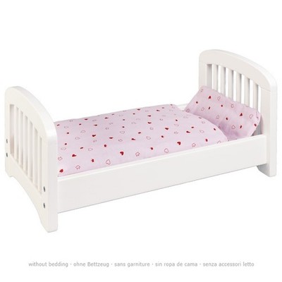 goki Puppenbett Holz Weiß 54cm Puppenbett Kinder Möbel Bett Puppenzubehör