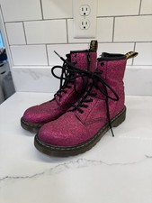 Dr Martens 1460 Pascal Leather Boot Fuchsia Glitter Grunge Size 5