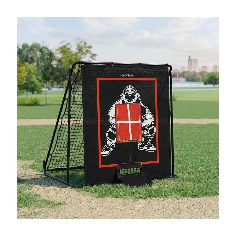 Baseball Softball Pitching Rebounder Trainer 5x3.7ft 2-in-1 with Strike Zone